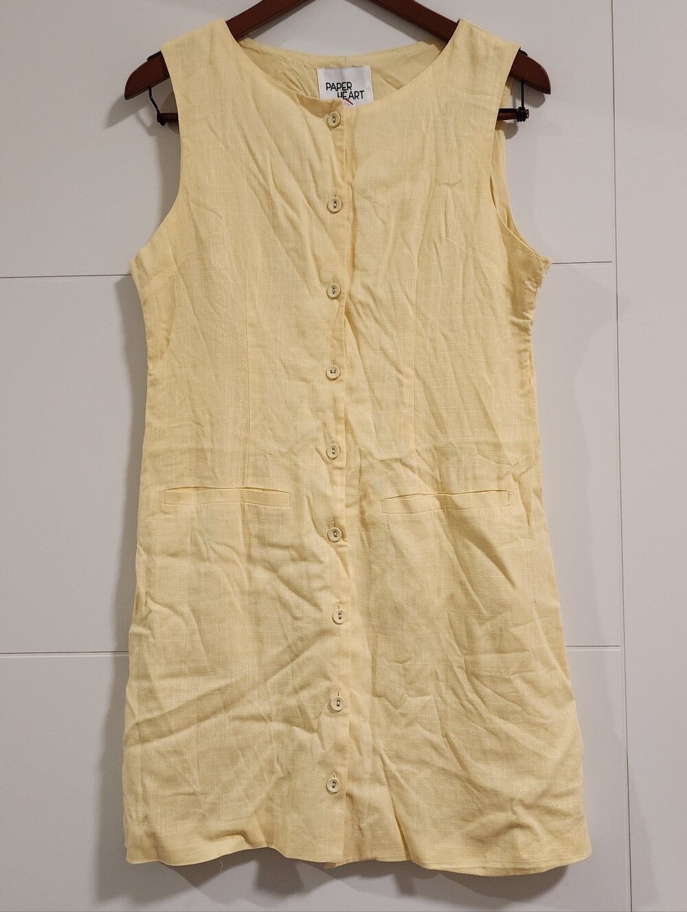 Paper Heart Sleeveless Linen-Blend Mini Dress